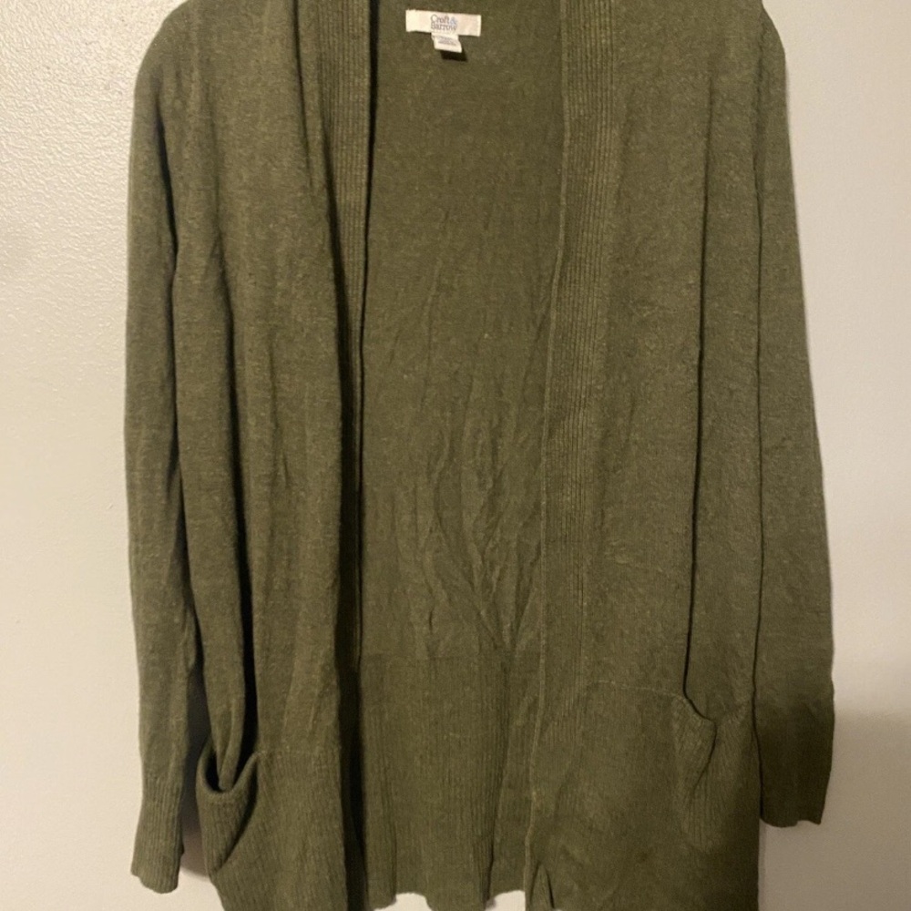 Croft & Barrow Olive Cardigan Sweater
